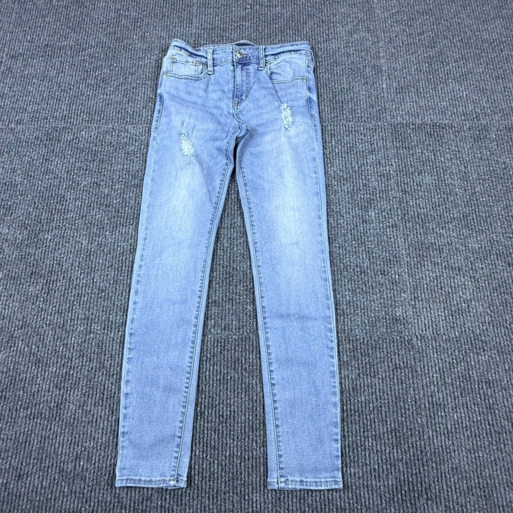 Aeropostale Women Low Rise Jegging Light Wash Distressed Skinny Jean Size 6 8892